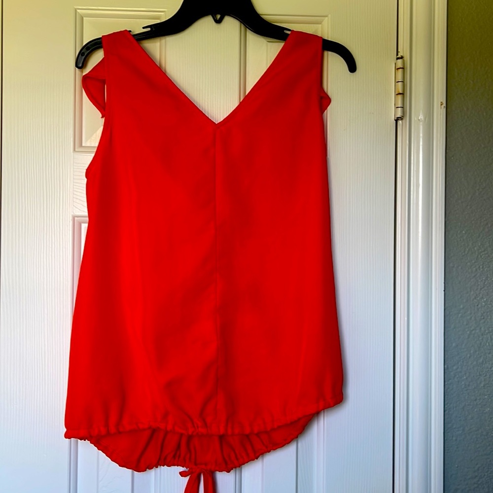 Orange red Rachel Roy top. - Picture 2 of 7